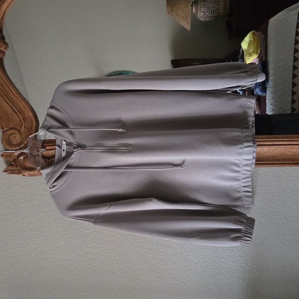 Cable & Gauge Sport Yummy Quarter Zip Up Gray Pullover - Picture 5 of 8